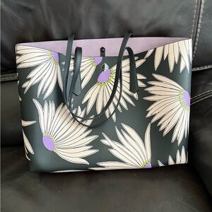 Kate Spade Black and Purple Floral Tote